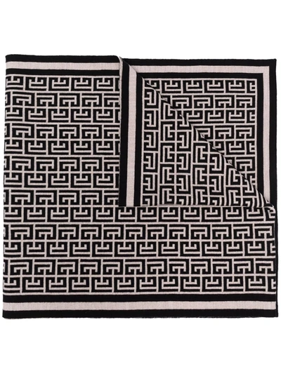 Balmain Monogram Pattern Scarf In Multicolore