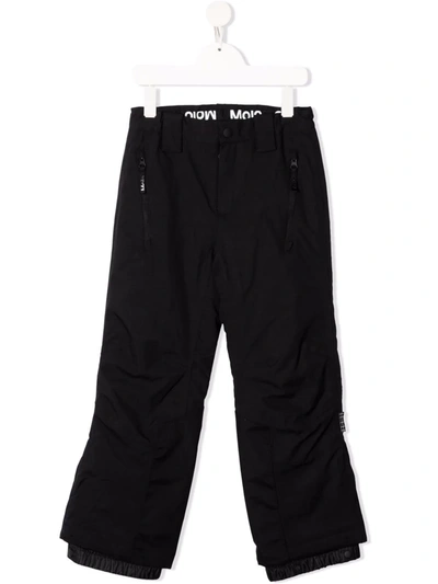Molo Kids' Patch-detail Straight-leg Trousers In Nera