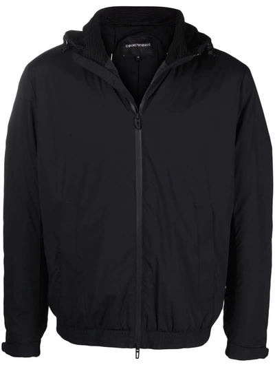 Emporio Armani Padded High-neck Jacket In Black