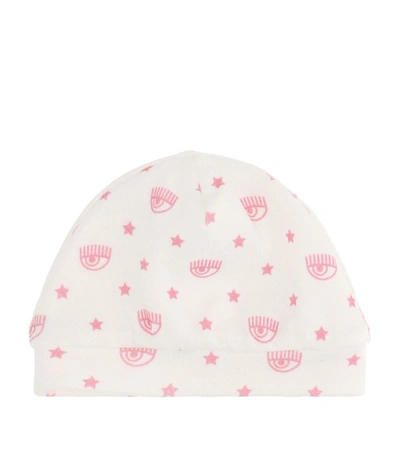 Chiara Ferragni Babies' Logo Print Hat (1-9 Months) In 白色