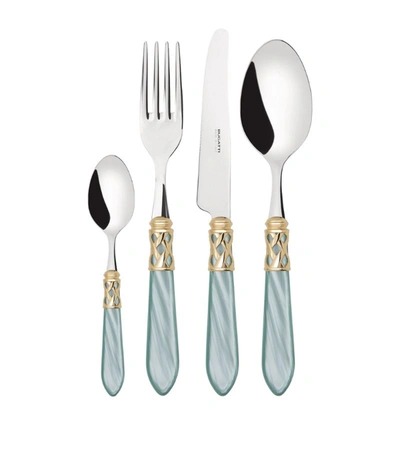 Bugatti Aladdin Stainless Steel 24-piece Cutlery Set In Green