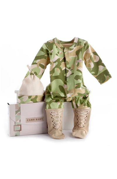 Baby Aspen Babies' Big Dreamzzz Camo 2-piece Cotton Sleeper Gift Set In Green