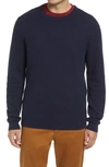 Nordstrom Popcorn Stitch Cotton Blend Crewneck Sweater In Navy Blazer