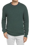 Nordstrom Popcorn Stitch Cotton Blend Crewneck Sweater In Green Ponderosa