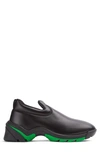 Bottega Veneta Polished-finish Ridged-sole Sneakers In Black