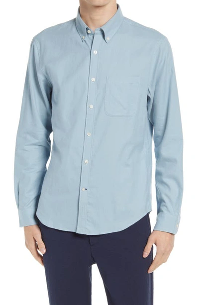 Club Monaco Button-down Collar Cotton Oxford Shirt In Med Blue