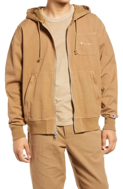 Champion Canvas Zip Hoodie In Whole Wheat Khaki ModeSens