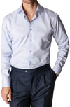 Eton Slim Fit Crease Resistant Micropattern Dress Shirt In Blue