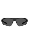 Under Armour 72mm Polarized Sport Sunglasses In Matte Bl / Gray Pz