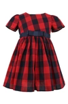 Popatu Kids' Large Check Fit & Flare Dress In Red