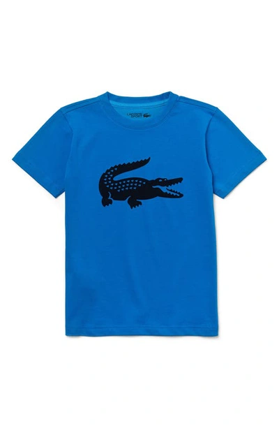 Lacoste Boys' Crocodile Logo Graphic Tee - Little Kid, Big Kid In Blue