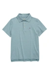 Vineyard Vines Kids' Bradley Stripe Stretch Polo Shirt In Sea Clay