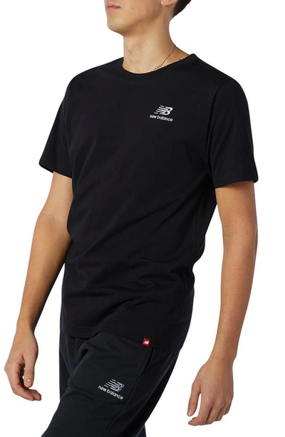 New Balance Essentials Embroidered Logo T-shirt In Black