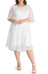 Kiyonna Livi Lace Cocktail Dress In Pearl