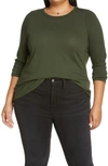 Madewell Whisper Cotton Long Sleeve T-shirt In Dark Forest