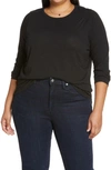 Madewell Whisper Cotton Long Sleeve T-shirt In True Black