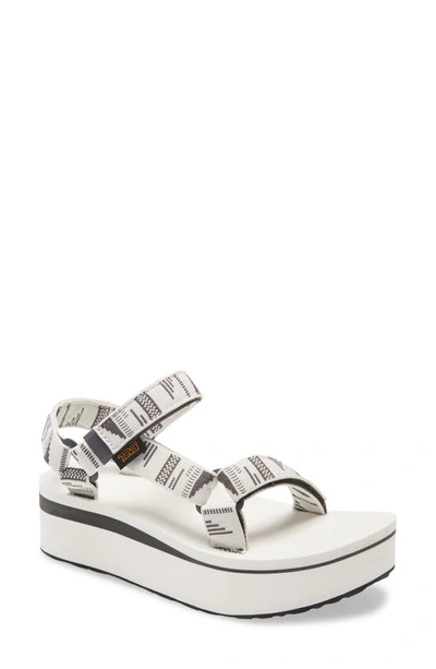 Teva 'universal' Flatform Sandal In Chara Bright White