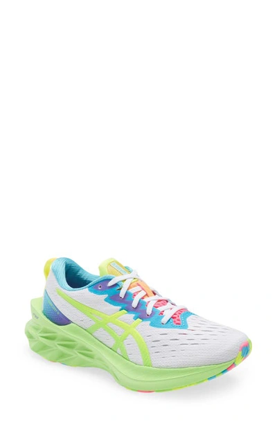 Asicsr Novablast 2 Running Shoe In White / Safety Yellow