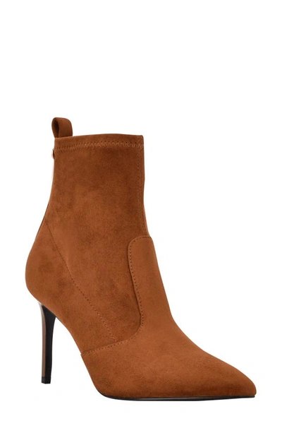 Guess Dafina Pointy Toe Bootie In Cognac