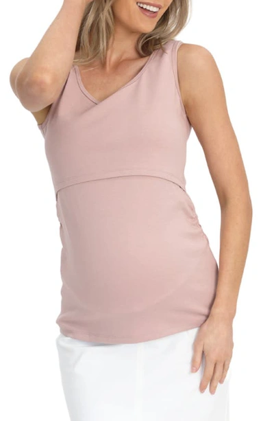 Angel Maternity Maternity/nursing Tank In Peach