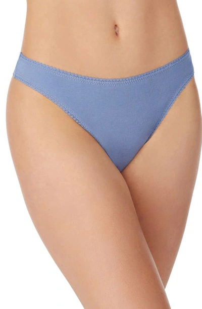 On Gossamer 'cabana' Cotton Thong In Blue Mist