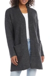 Karen Kane Open Front Cardigan In Charcoal