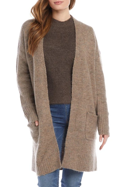 Karen Kane Open Front Cardigan In Oatmeal