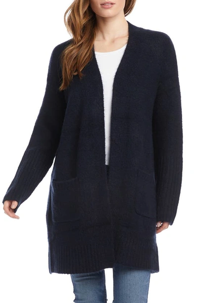 Karen Kane Open Front Cardigan In Navy