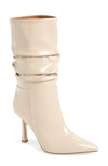 Jeffrey Campbell Guillo Pointed Toe Boot In Ivory Patent