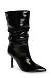 Jeffrey Campbell Guillo Pointed Toe Boot In Black Crinkle Patent