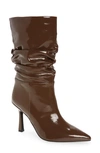 Jeffrey Campbell Guillo Pointed Toe Boot In Light Brown Patent