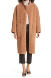 Apiece Apart Cloud Walk Faux Shearling Coat In Camel