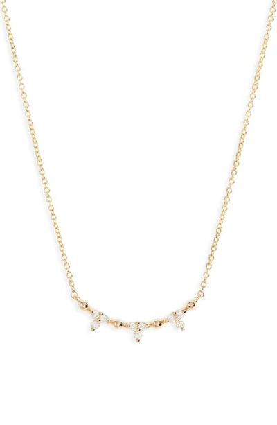 Dana Rebecca Designs Poppy Rae Diamond Curved Pendant Necklace In Yellow Gold