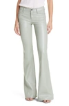 ALICE AND OLIVIA MARSHALL FAUX LEATHER BELL BOTTOM PANTS,CL000J16112