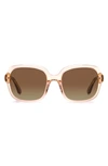 Kate Spade Babbette 55mm Polarized Square Sunglasses In Pink / Brown Gradient