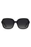 Kate Spade Babbette 55mm Polarized Square Sunglasses In Black / Gray