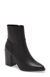 Steve Madden Calabria Pointed Toe Bootie In Black Leat