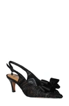 J. Reneé Yazmine Womens Lace Bow Slingback Heels In Black