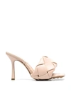 Bottega Veneta 90mm Lido Woven Leather Slide Sandals