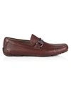 Ferragamo Men's Front 4 Moc Toe Drivers - Regular In Nebbiolo