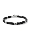 David Yurman Men's Spiritual Beads Sterling Silver & Onyx Hex Bracelet In Black