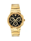 Versace Greca Logo Chrono Ip Yellow Gold Chronograph Bracelet Watch