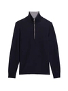 Theory Arnaud Merino Wool Quarter-zip Sweater In Black