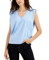 INC INTERNATIONAL CONCEPTS STRONG-SHOULDER V-NECK T-SHIRT, CREATED FOR MACY'S