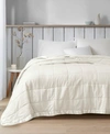 Madison Park Cambria Oversized Down Alternative Satin Trim Blanket, King In Ivory