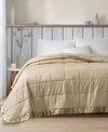 Madison Park Cambria Oversized Down Alternative Satin Trim Blanket, King In Taupe