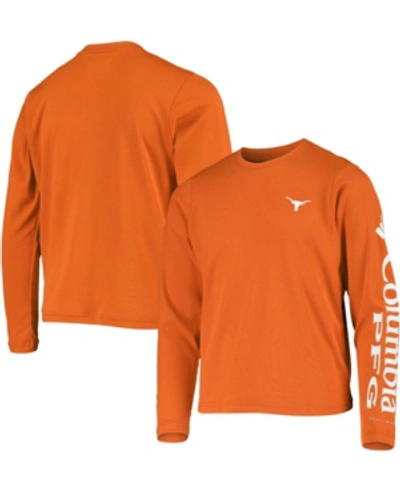 Columbia Kids' Youth Big Boys Texas Orange Texas Longhorns Pfg Terminal Tackle Long Sleeve Omni-shade T-shirt