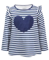 FIRST IMPRESSIONS BABY GIRLS STRIPED HEART VELOUR TUNIC, CREATED FOR MACY'S