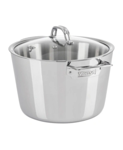 Viking Contemporary 3 Ply 8.0 Quart Stock Pot With Lid In Silver