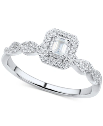 Macy's Diamond Octagon-cut Halo Ring (1/3 Ct. T.w.) In 14k White Gold